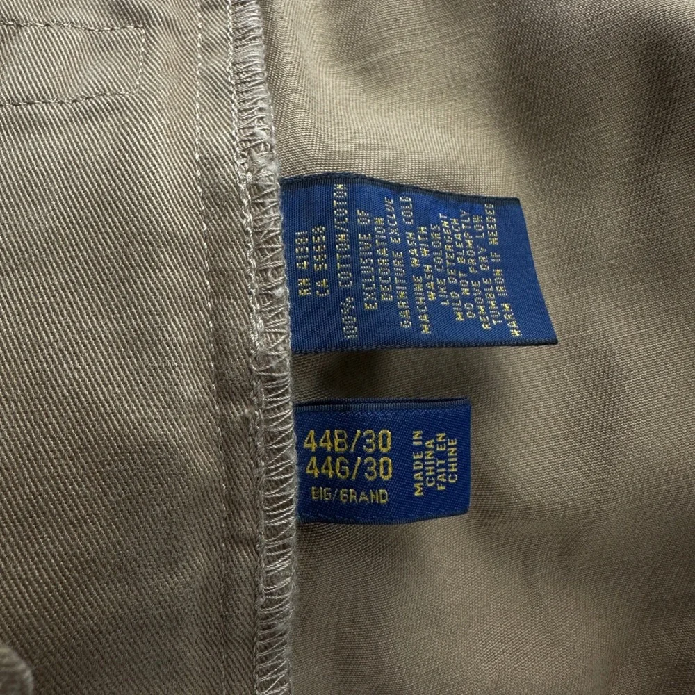 Polo Ralph Lauren Mens Big Tall Tan Khaki Cotton Twill Straight Leg Pants 44x30